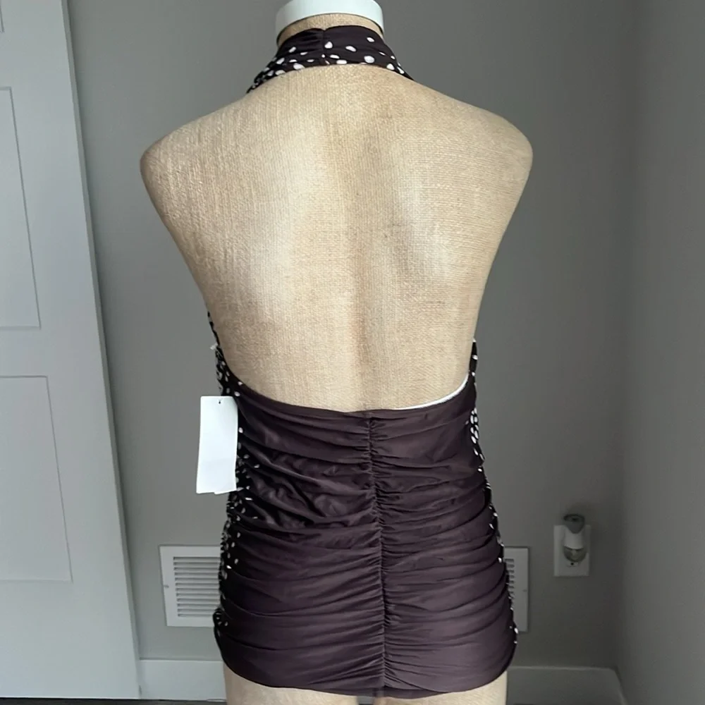 Carmen Marc Valvo Halter Tankini Swim top Medium NEW